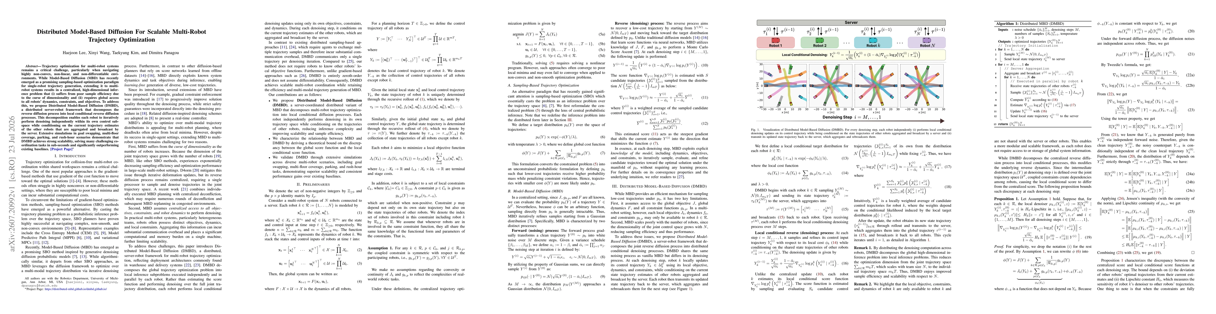 Thumbnail for Distributed Model-Based Diffusion For Scalable Multi-Robot Trajectory Optimization