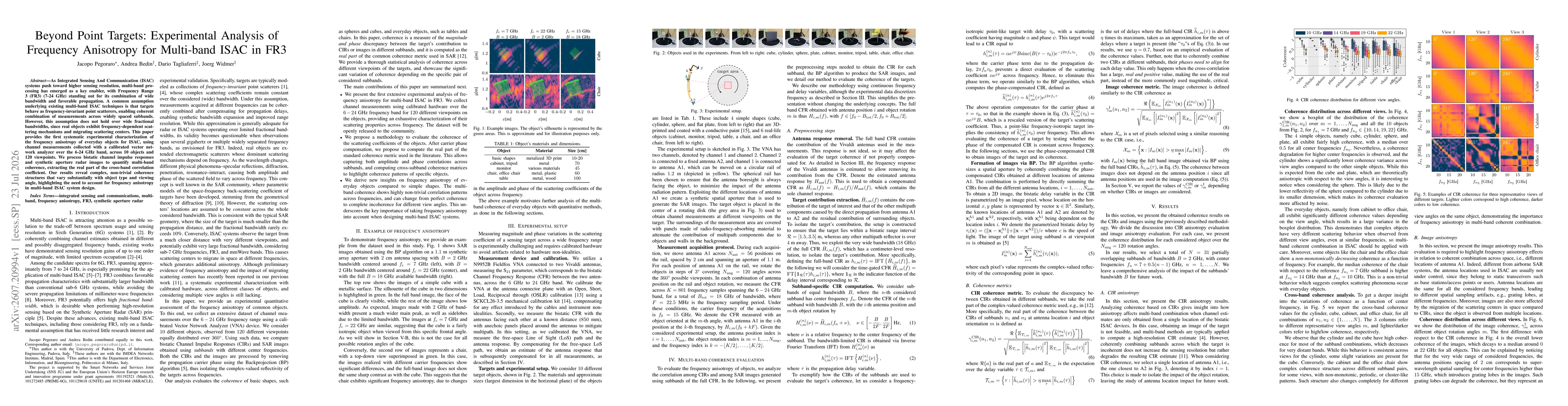 Thumbnail for Beyond Point Targets: Experimental Analysis of Frequency Anisotropy for Multi-band ISAC in FR3