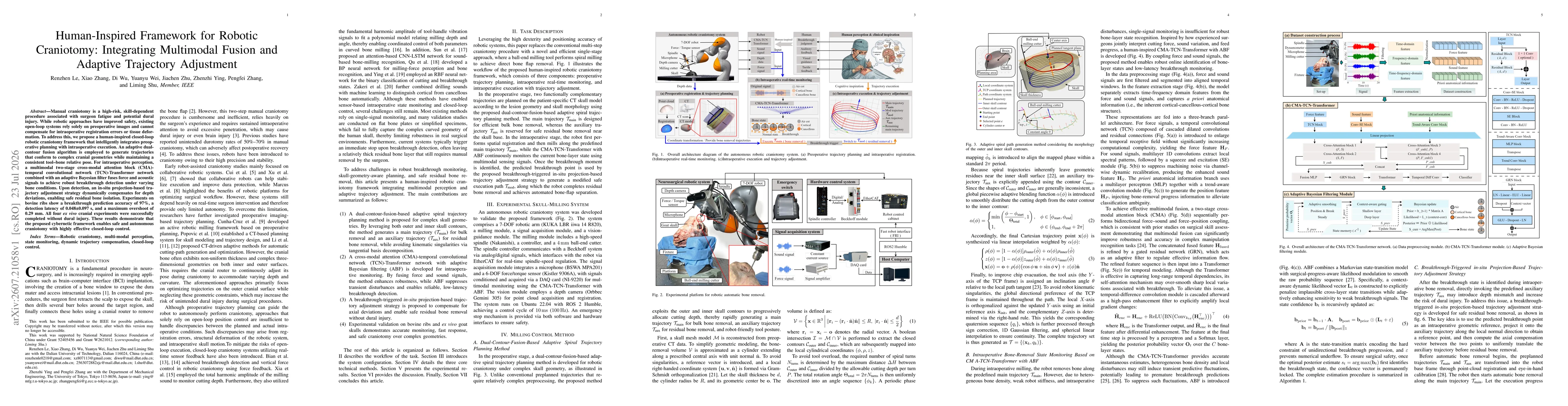Thumbnail for Human-Inspired Framework for Robotic Craniotomy: Integrating Multimodal Fusion and Adaptive Trajectory Adjustment