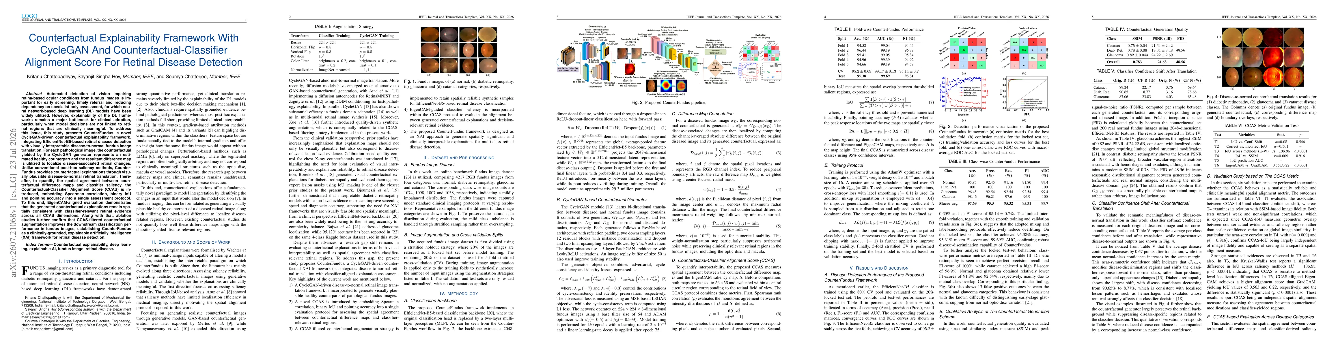 Thumbnail for Counterfactual Explainability Framework With CycleGAN And Counterfactual-Classifier Alignnment Score for Retinal Disease Classification