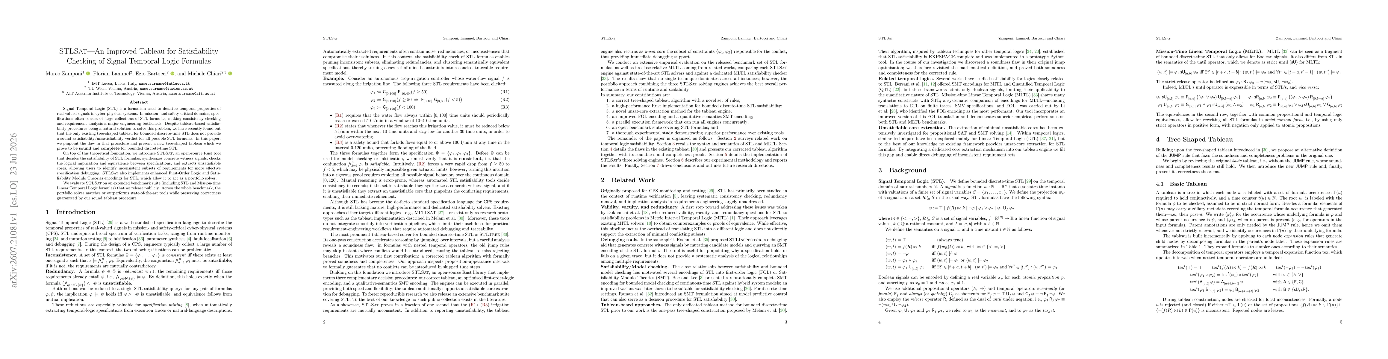 Thumbnail for STLSat---An Improved Tableau for Satisfiability Checking of Signal Temporal Logic Formulas