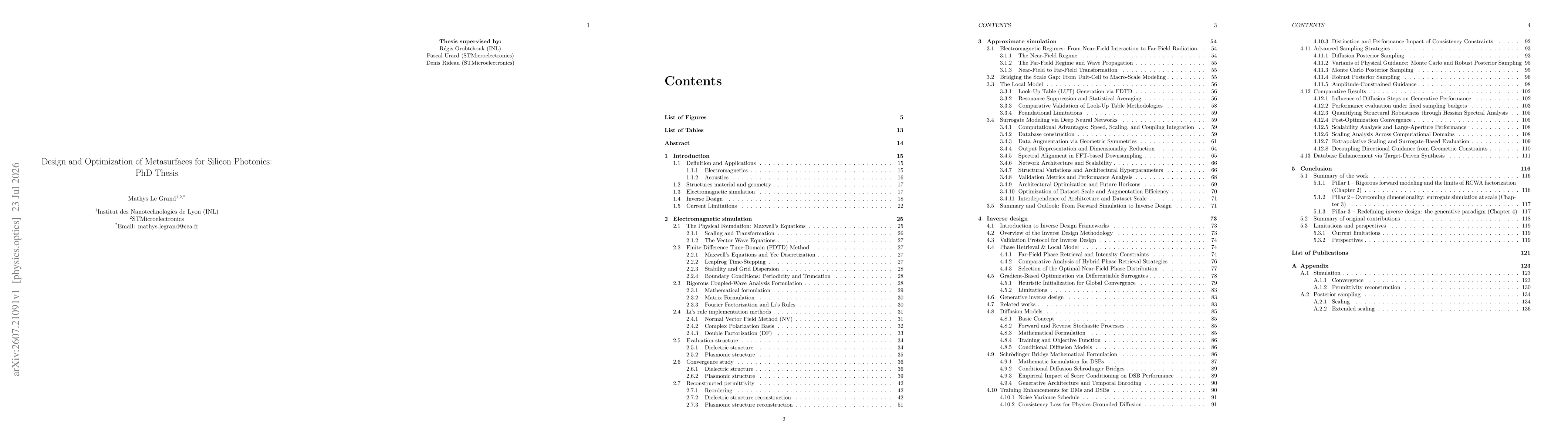 Thumbnail for Design and Optimization of Metasurfaces for Silicon Photonics: PhD Thesis