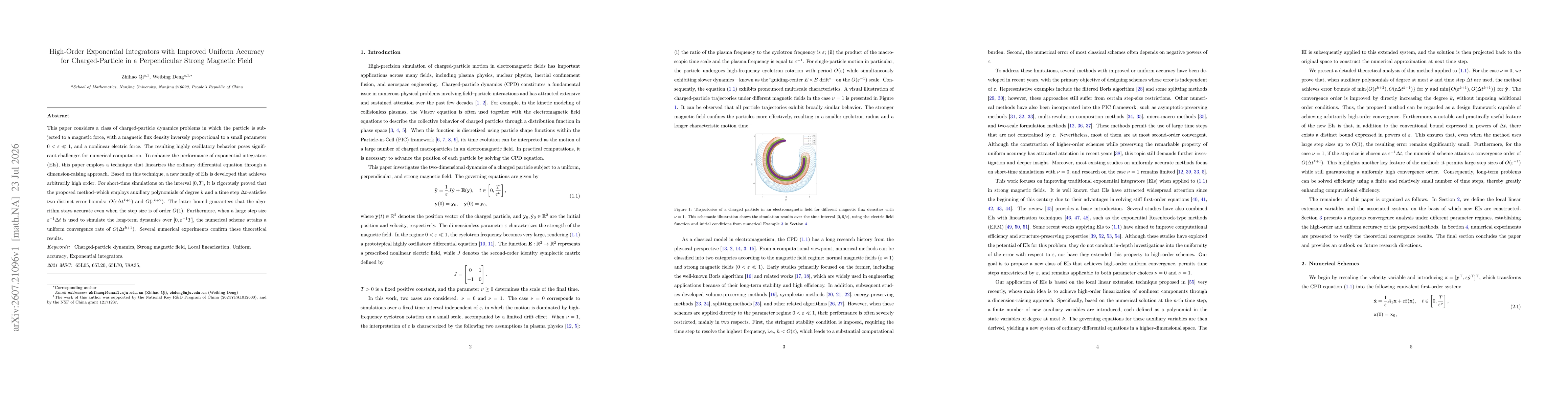 Thumbnail for High-Order Exponential Integrators with Improved Uniform Accuracy for Charged-Particle in a Perpendicular Strong Magnetic Field