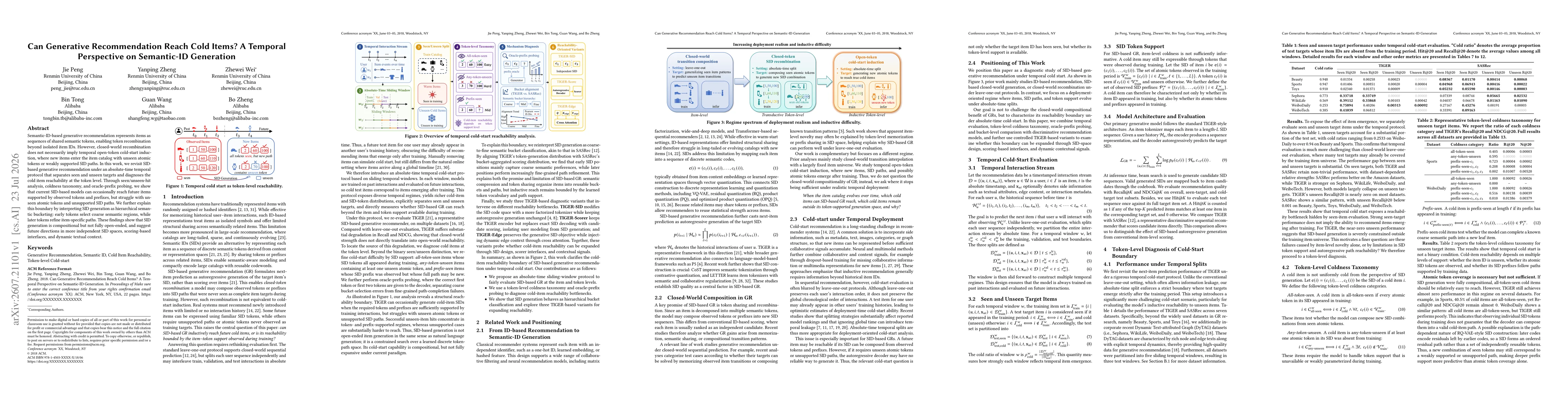 Thumbnail for Can Generative Recommendation Reach Cold Items? A Temporal Perspective on Semantic-ID Generation