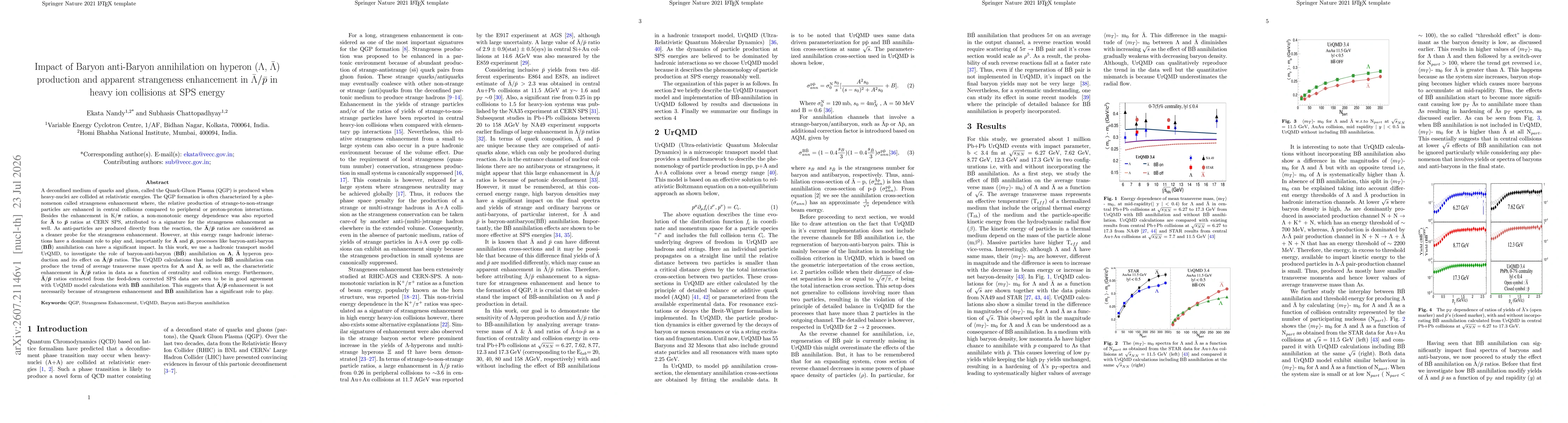 Thumbnail for Impact of Baryon anti-Baryon annihilation on hyperon ($Λ$, $\barΛ$) production and apparent strangeness enhancement in $\barΛ/\bar{p}$ in heavy ion collisions at SPS energy