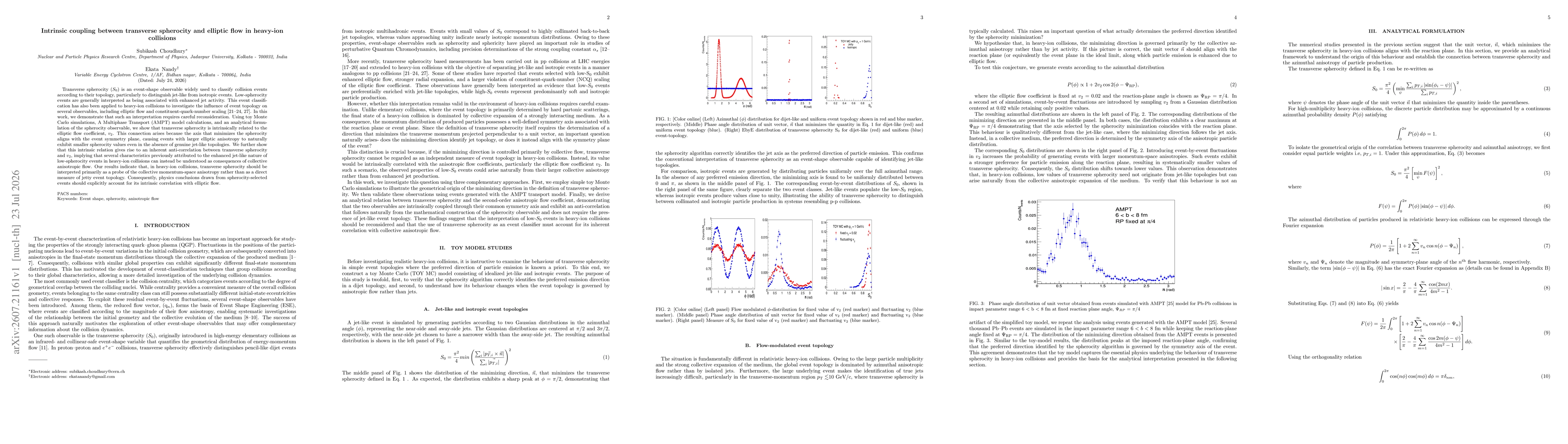 Thumbnail for Intrinsic coupling between transverse spherocity and elliptic flow in heavy-ion collisions