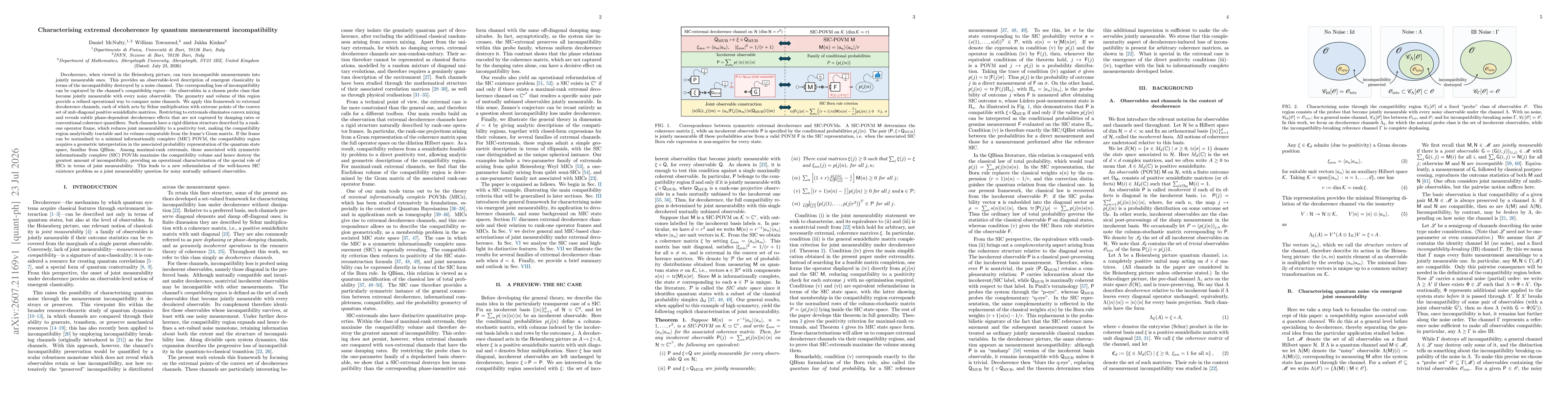 Thumbnail for Characterising extremal decoherence by quantum measurement incompatibility