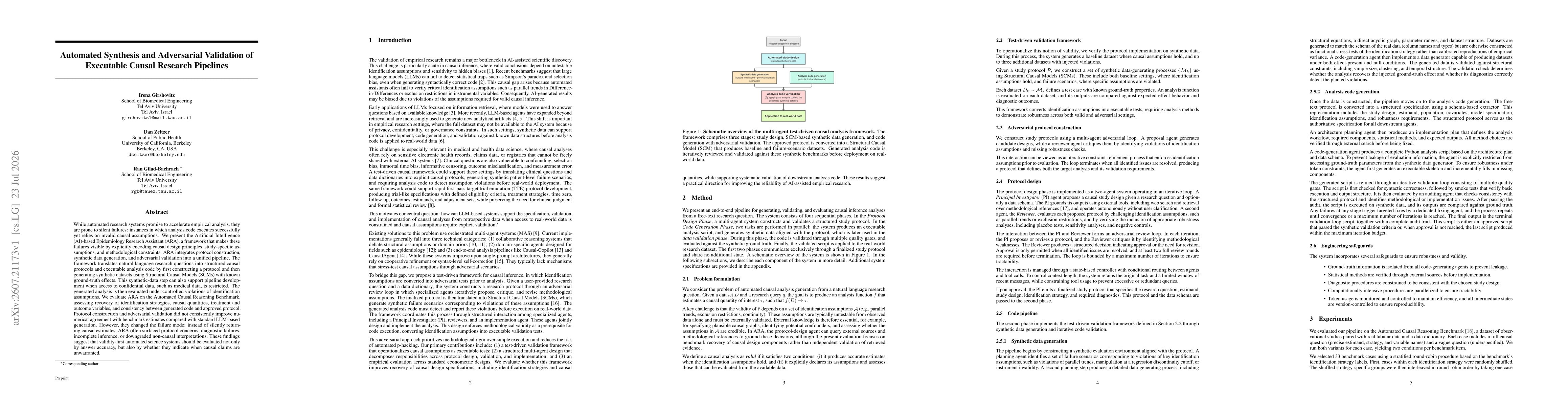 Thumbnail for Automated Synthesis and Adversarial Validation of Executable Causal Research Pipelines