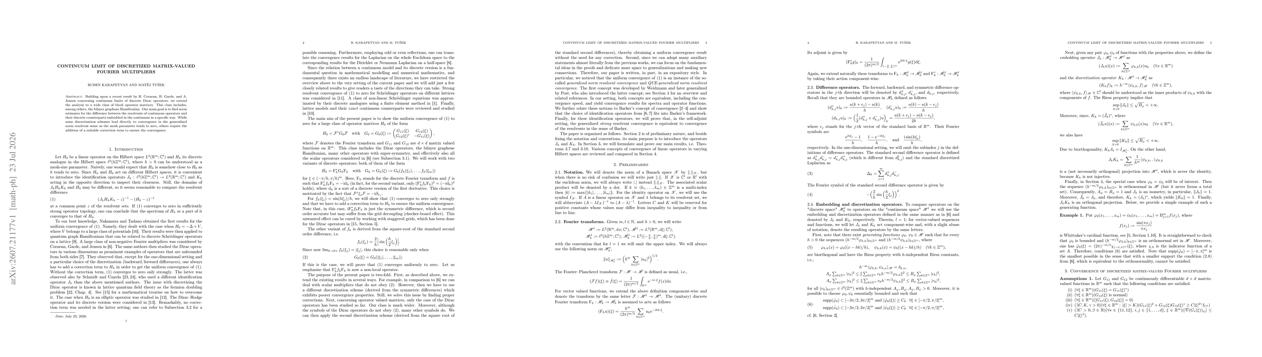 Thumbnail for Continuum limit of discretized matrix-valued Fourier multipliers
