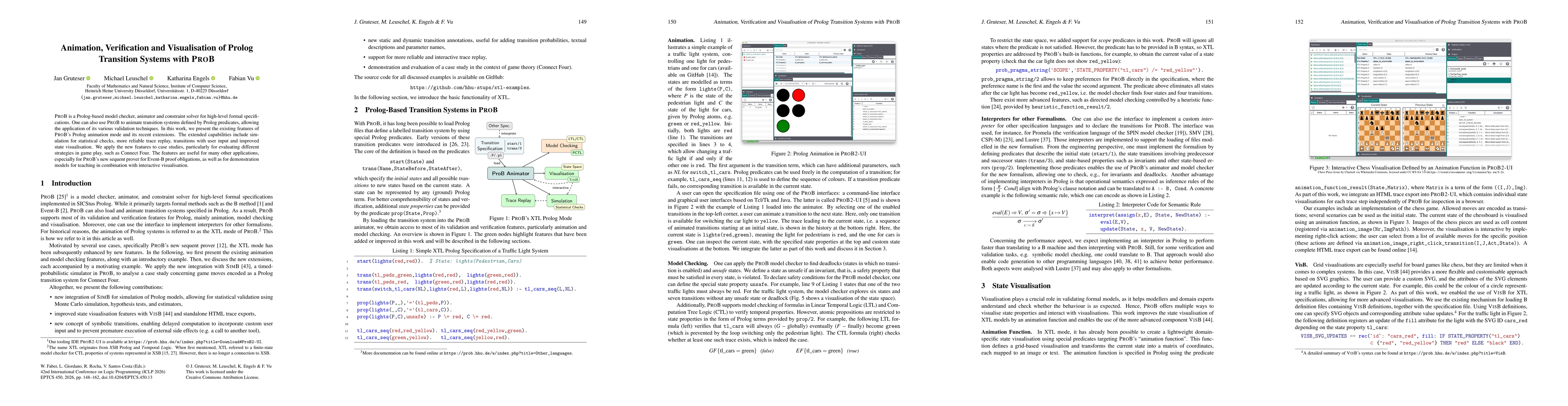 Thumbnail for Animation, Verification and Visualisation of Prolog Transition Systems with ProB