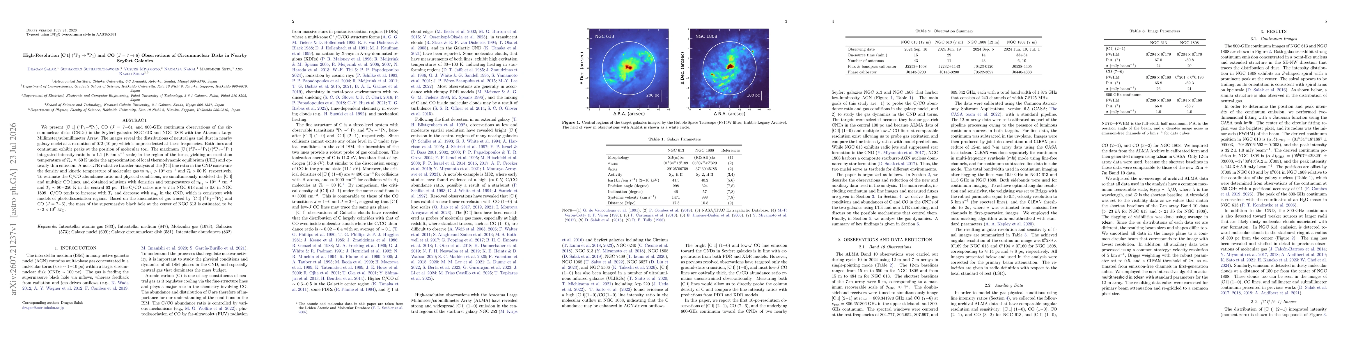 Thumbnail for High-Resolution [CI] $({^3\mathrm{P}_2}\rightarrow{^3\mathrm{P}_1})$ and CO $(J=7\rightarrow6)$ Observations of Circumnuclear Disks in Nearby Seyfert Galaxies