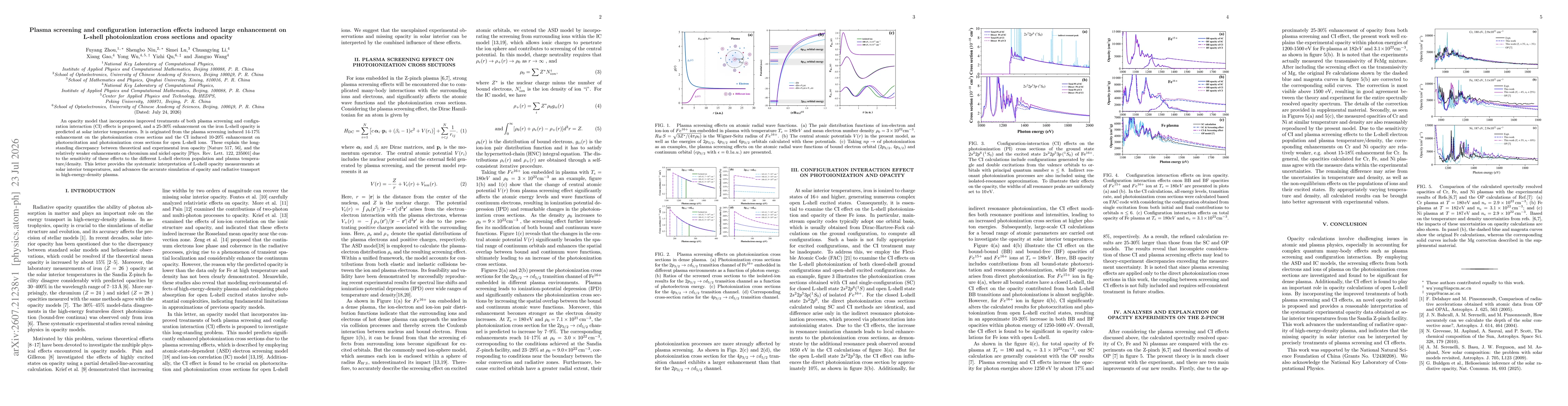 Thumbnail for Plasma screening and configuration interaction effects induced large enhancement on L-shell photoionization cross sections and opacity