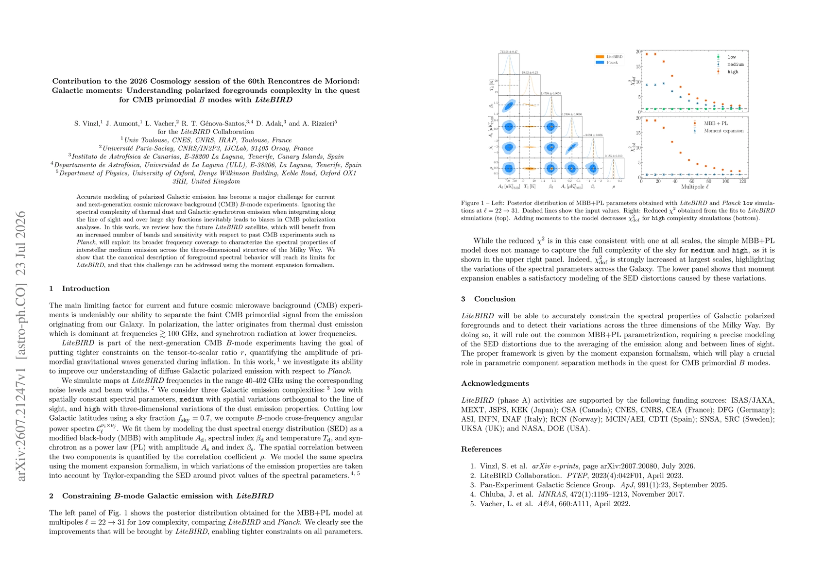 Thumbnail for Contribution to the 2026 Cosmology session of the 60th Rencontres de Moriond: Galactic moments: Understanding polarized foregrounds complexity in the quest for CMB primordial $B$ modes with LiteBIRD