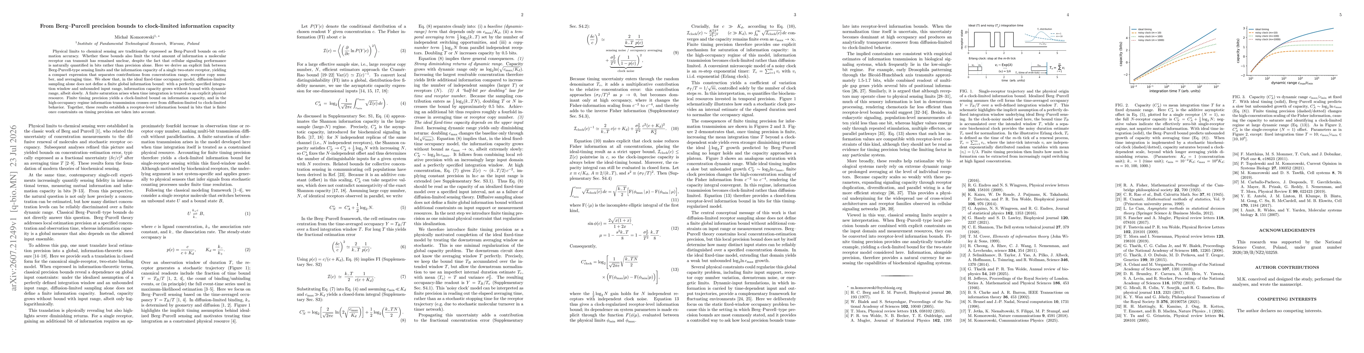 Thumbnail for From Berg-Purcell precision bounds to clock-limited information capacity