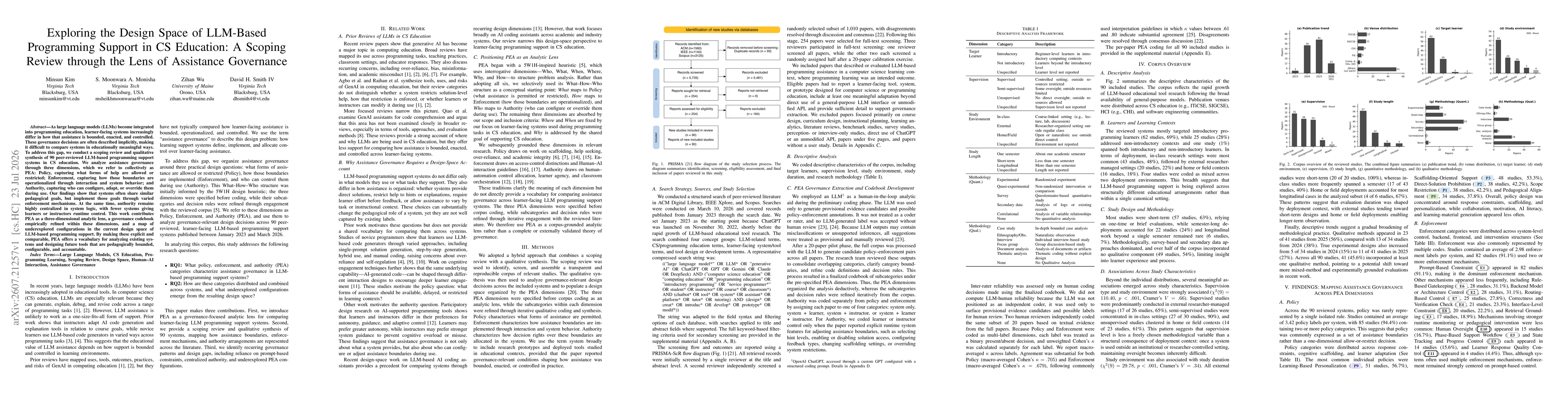 Thumbnail for Exploring the Design Space of LLM-Based Programming Support in CS Education: A Scoping Review through the Lens of Assistance Governance