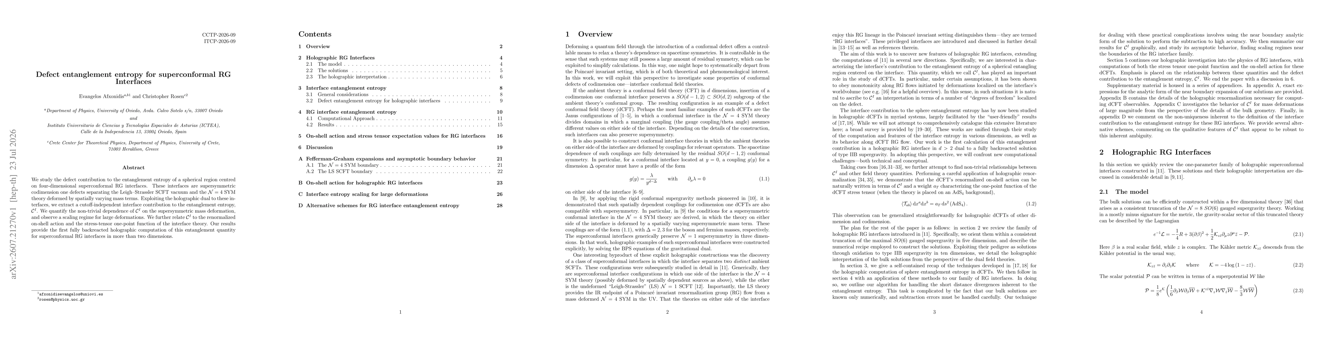 Thumbnail for Defect entanglement entropy for superconformal RG Interfaces