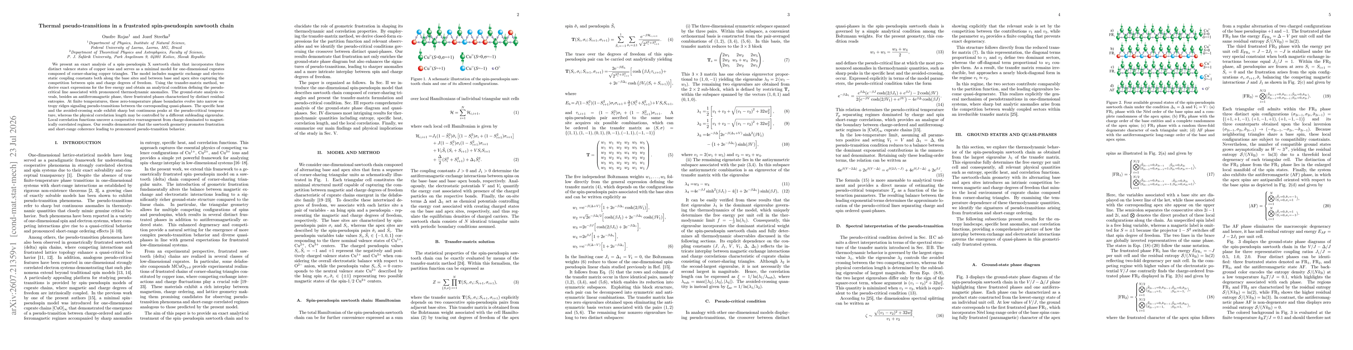 Thumbnail for Thermal pseudo-transitions in a frustrated spin-pseudospin sawtooth chain