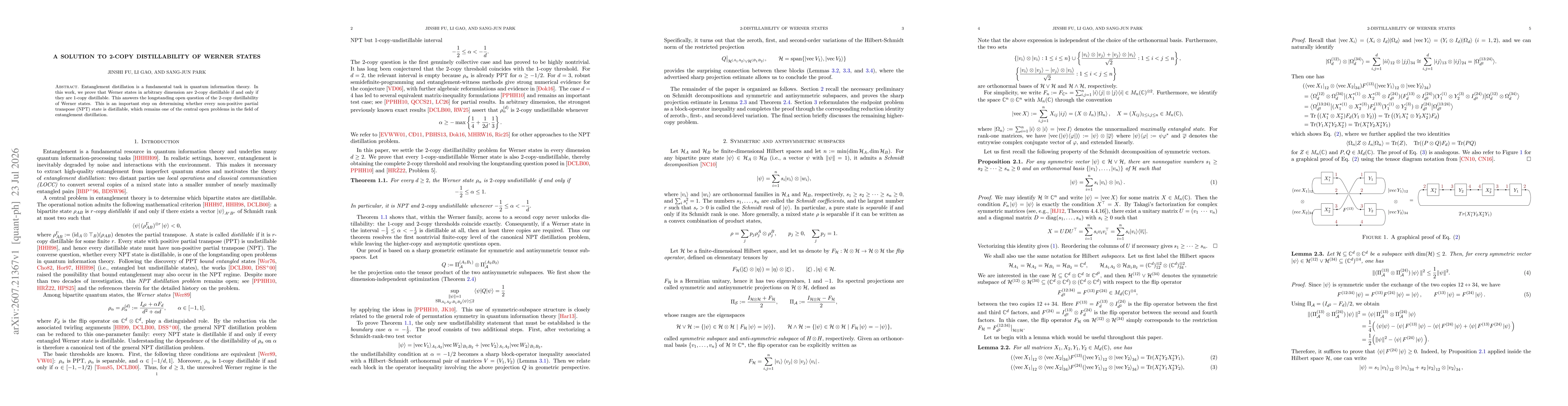 Thumbnail for A solution to 2-copy distillability of Werner states