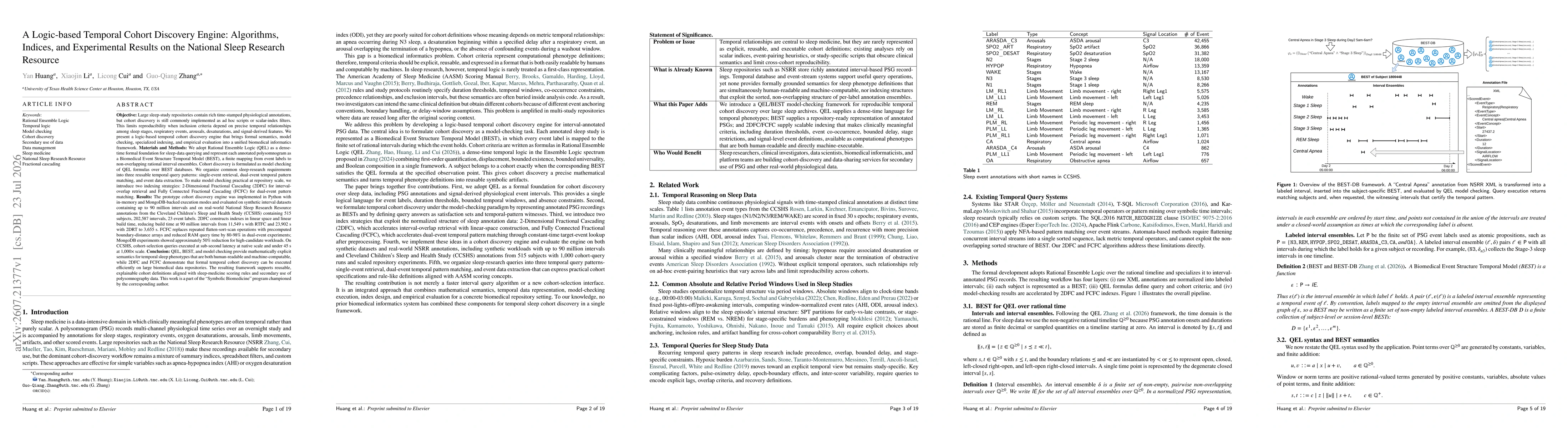Thumbnail for A Logic-based Temporal Cohort Discovery Engine: Algorithms, Indices, and Experimental Results on the National Sleep Research Resource