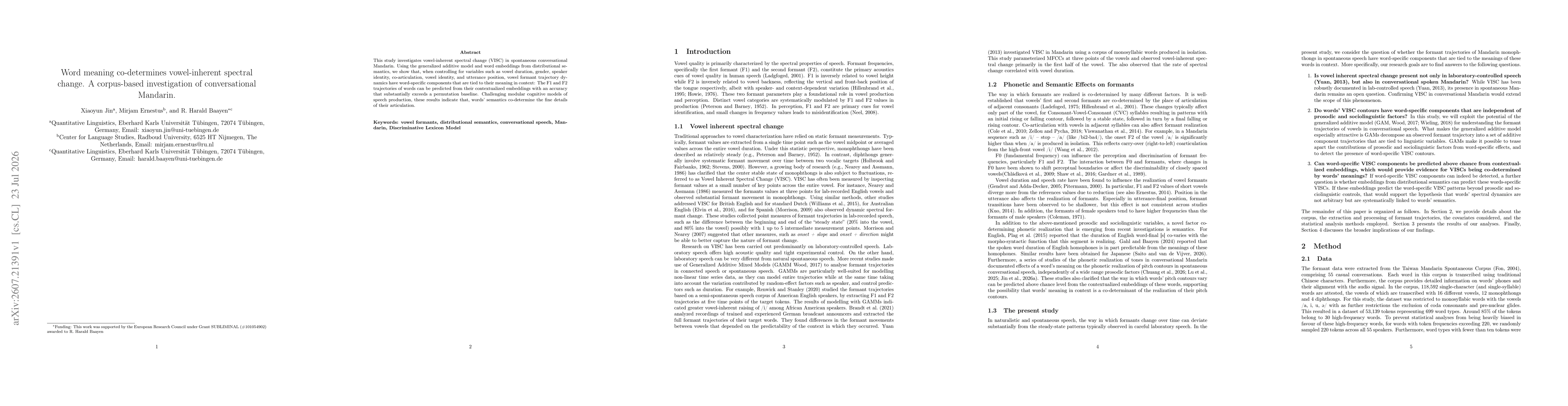 Thumbnail for Word meaning co-determines vowel-inherent spectral change. A corpus-based investigation of conversational Mandarin