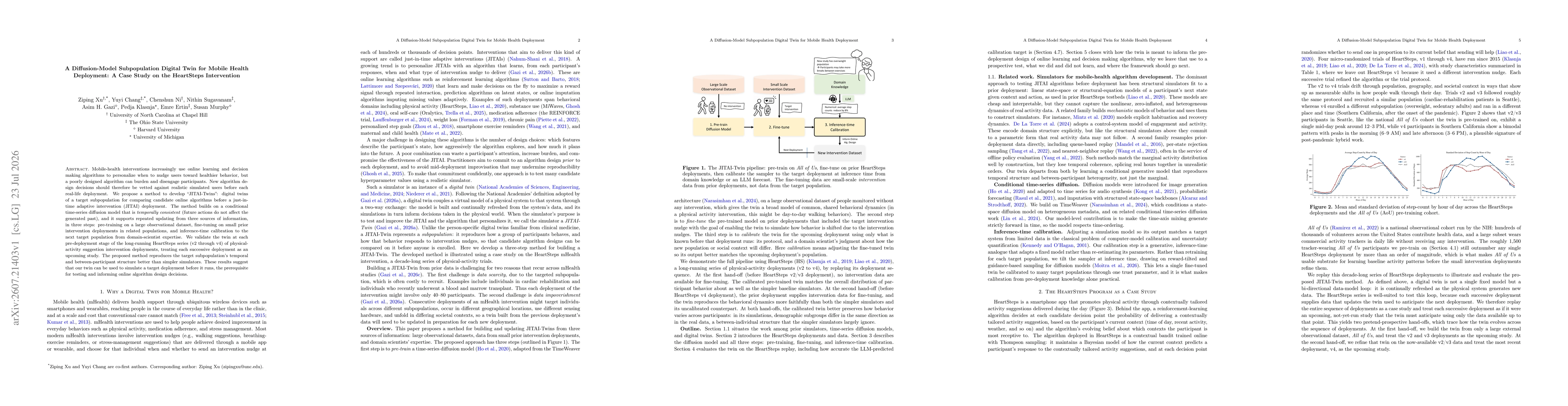 Thumbnail for A Diffusion-Model Subpopulation Digital Twin for Mobile Health Deployment: A Case Study on the HeartSteps Intervention
