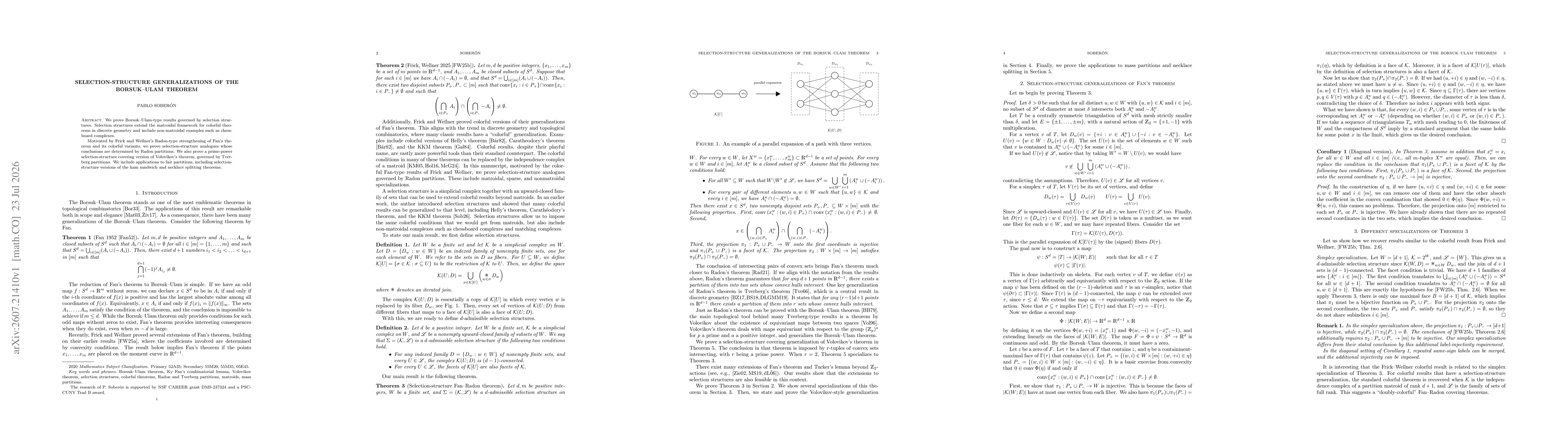Thumbnail for Selection-structure generalizations of the Borsuk-Ulam theorem