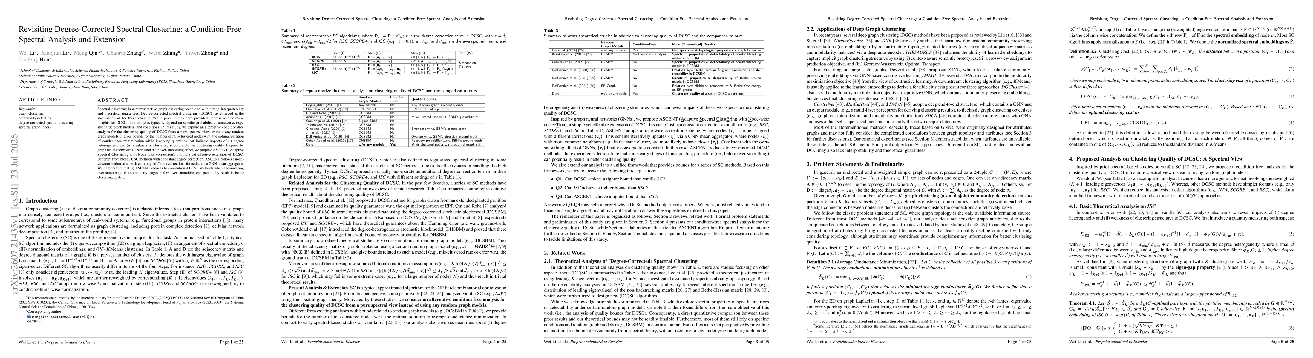 Thumbnail for Revisiting Degree-Corrected Spectral Clustering: a Condition-Free Spectral Analysis and Extension