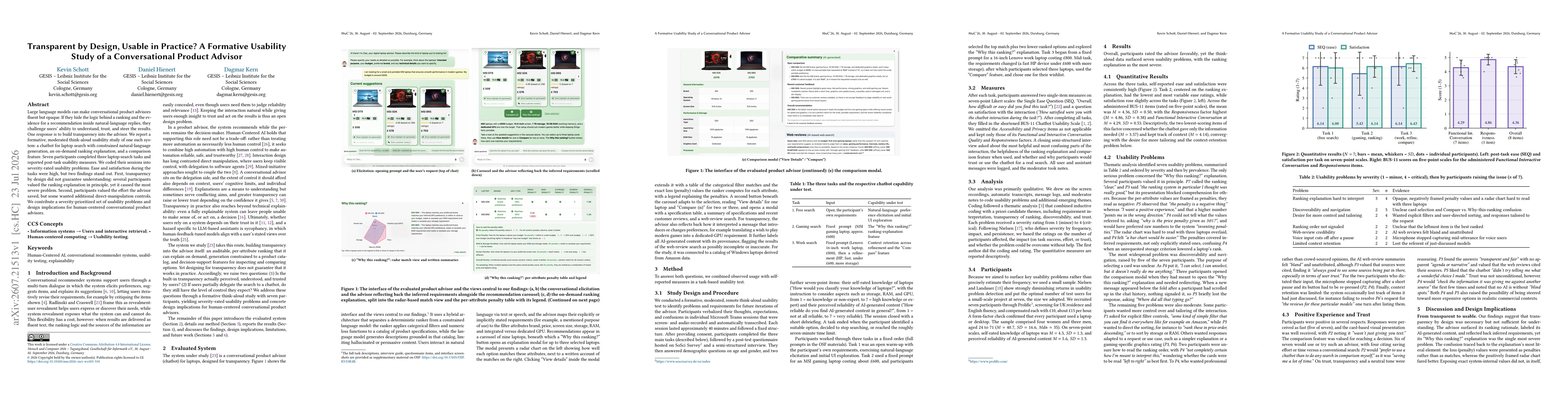Thumbnail for Transparent by Design, Usable in Practice? A Formative Usability Study of a Conversational Product Advisor