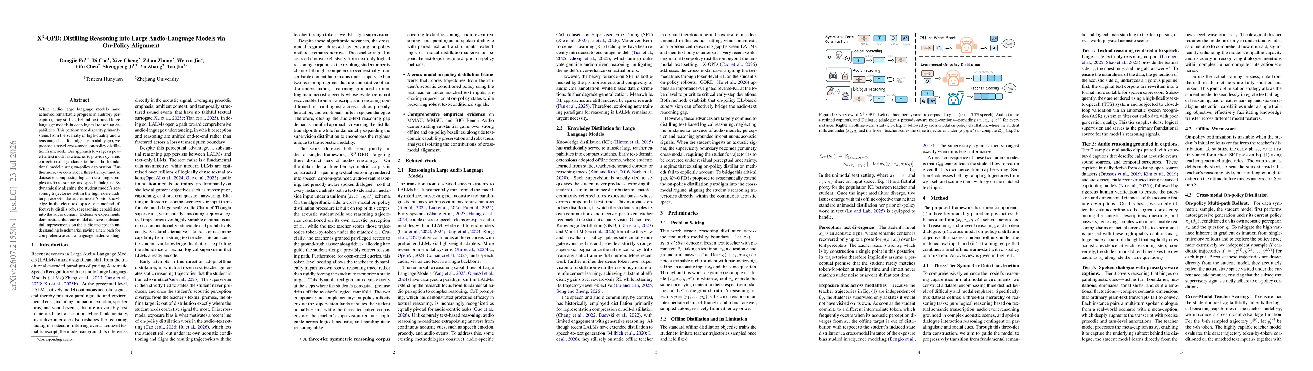 Thumbnail for X$^3$-OPD: Distilling Reasoning into Large Audio-Language Models via On-Policy Alignment