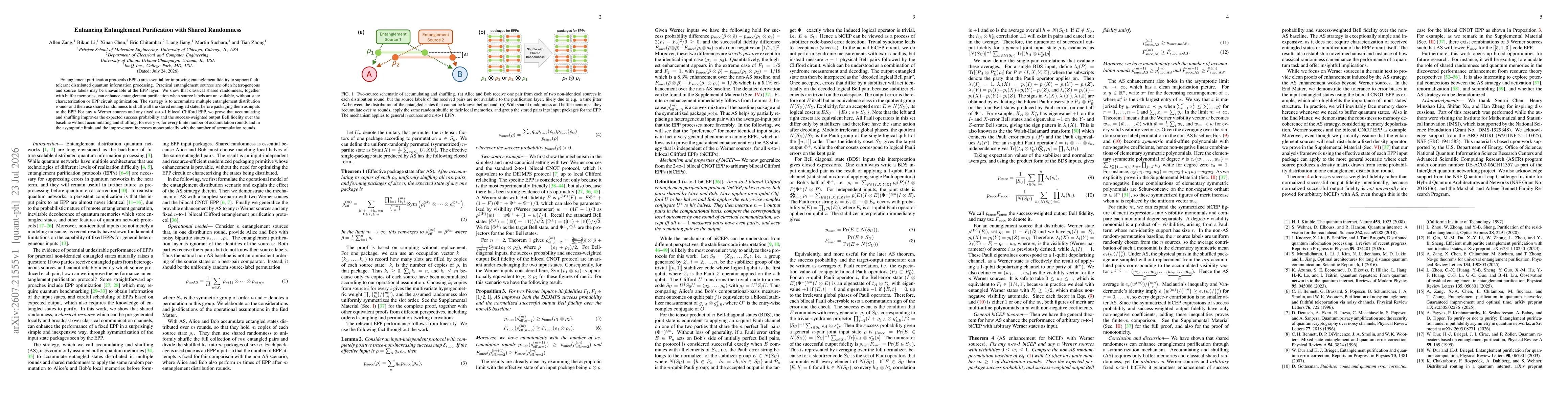 Thumbnail for Enhancing Entanglement Purification with Shared Randomness