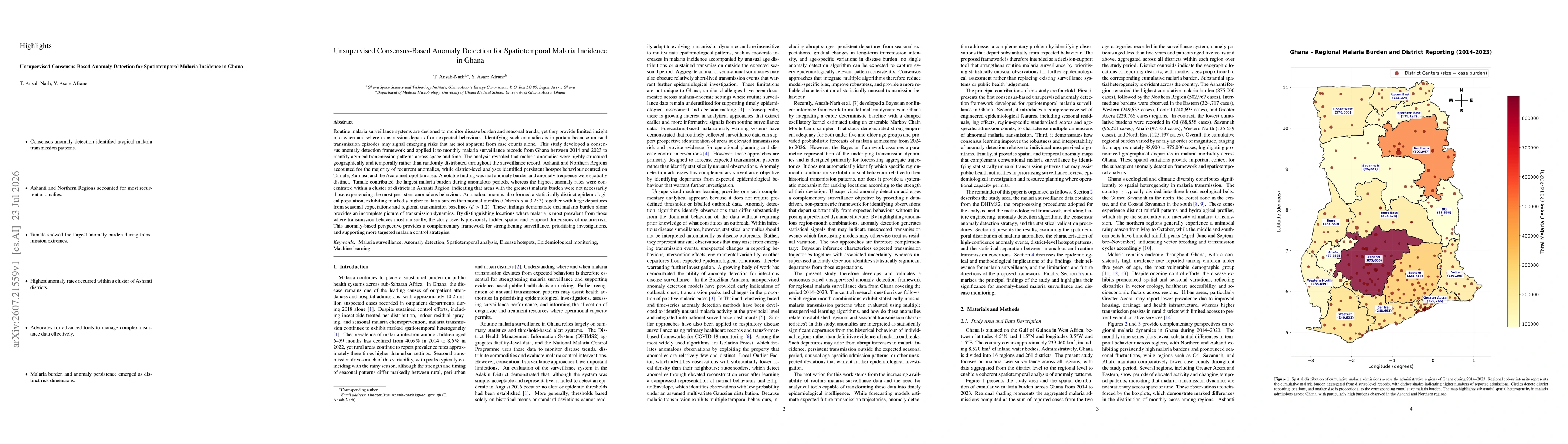 Thumbnail for Unsupervised Consensus-Based Anomaly Detection for Spatiotemporal Malaria Incidence in Ghana