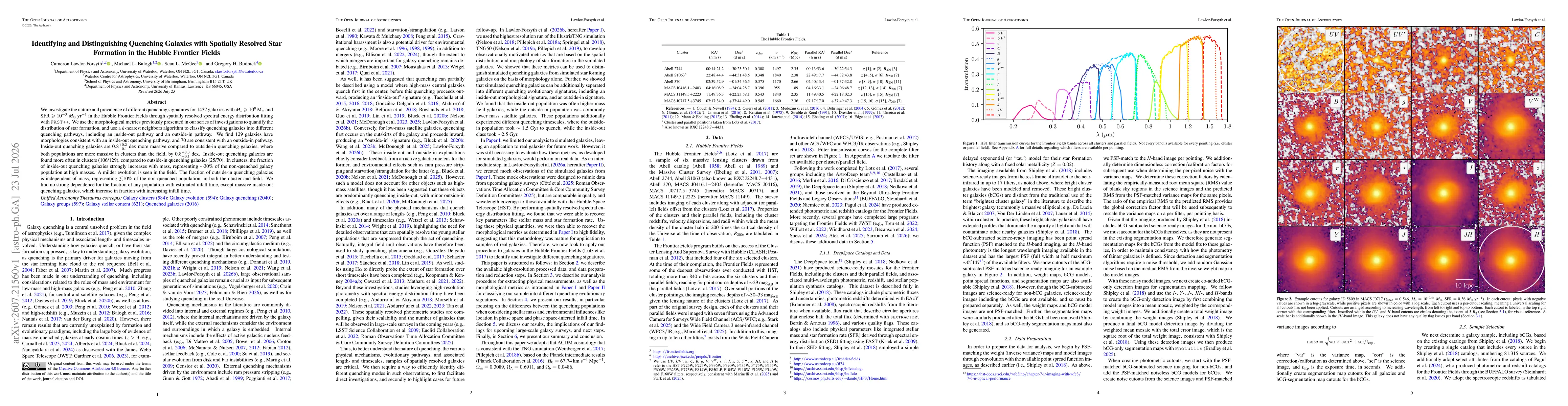 Thumbnail for Identifying and Distinguishing Quenching Galaxies with Spatially Resolved Star Formation in the Hubble Frontier Fields