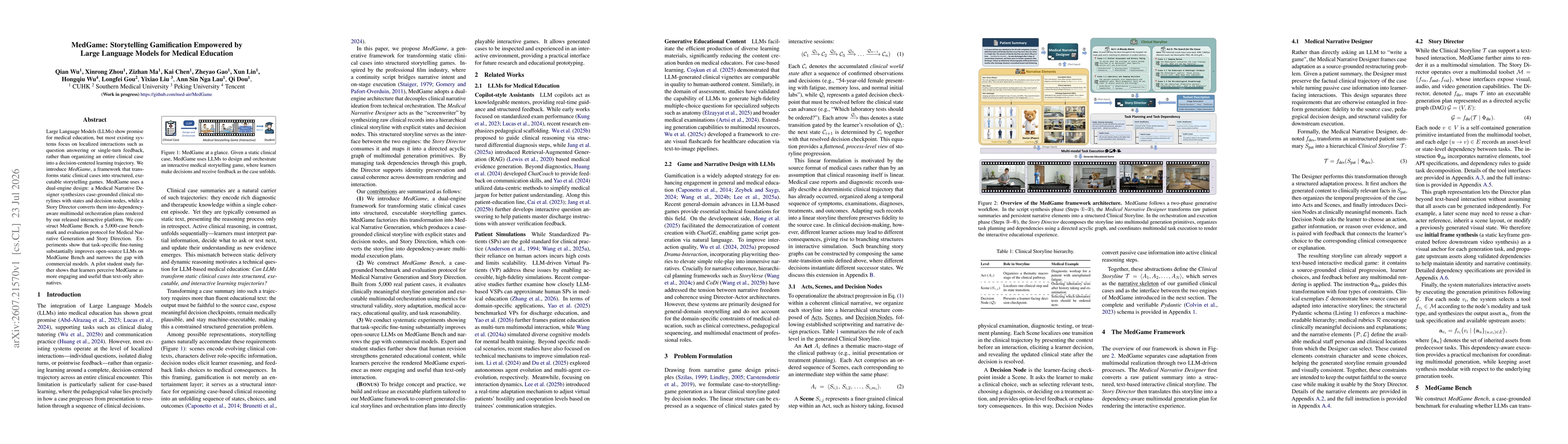 Thumbnail for MedGame: Storytelling Gamification Empowered by Large Language Models for Medical Education
