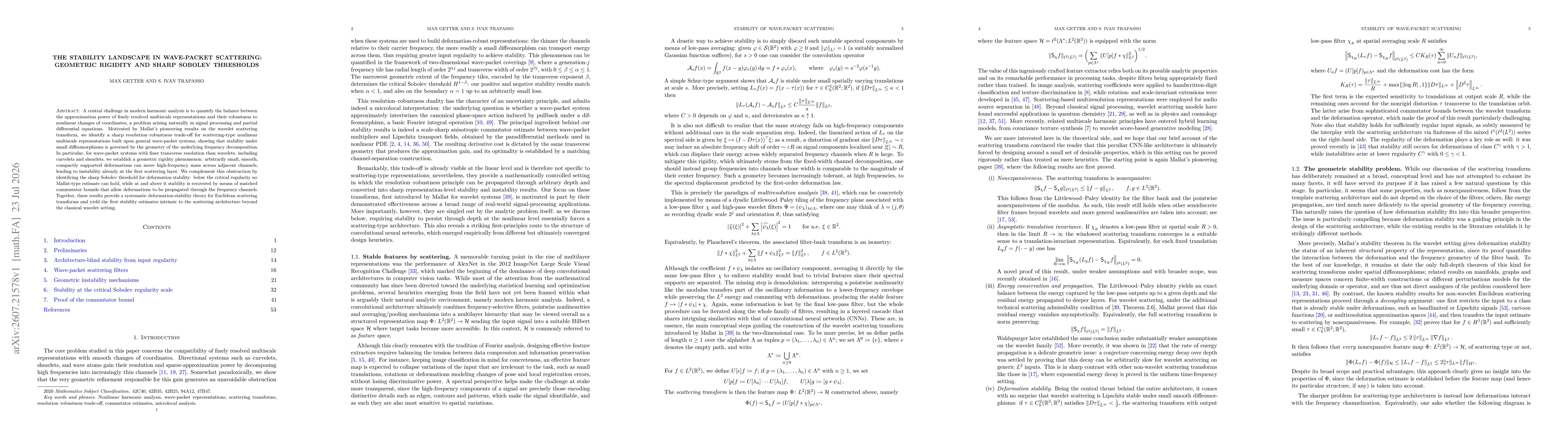 Thumbnail for The Stability Landscape in Wave-Packet Scattering: Geometric Rigidity and Sharp Sobolev Thresholds