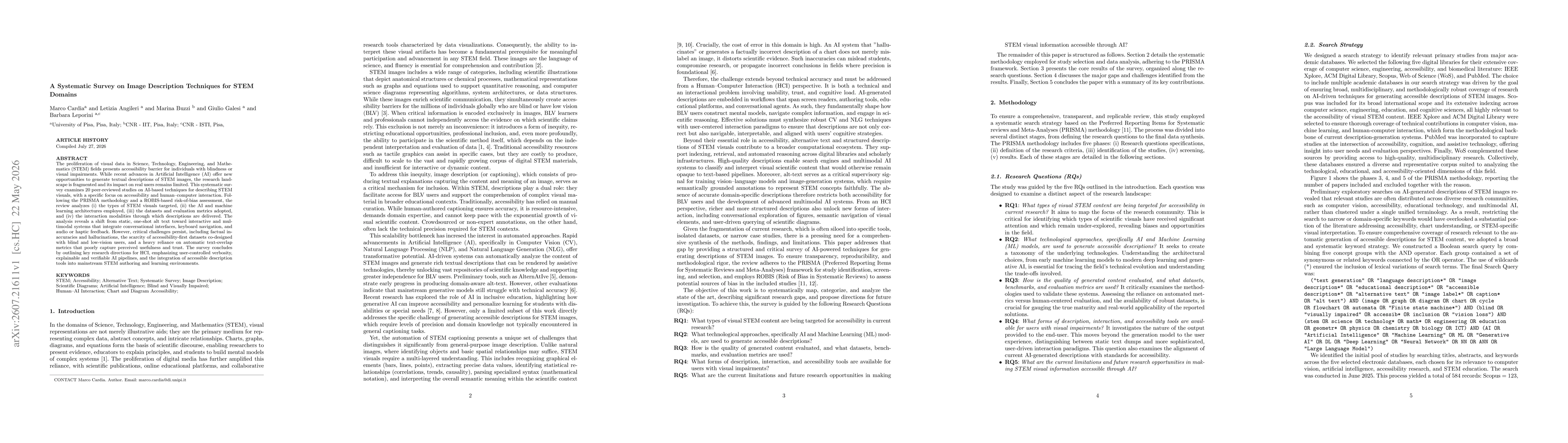 Thumbnail for A Systematic Survey on Image Description Techniques for STEM Domains
