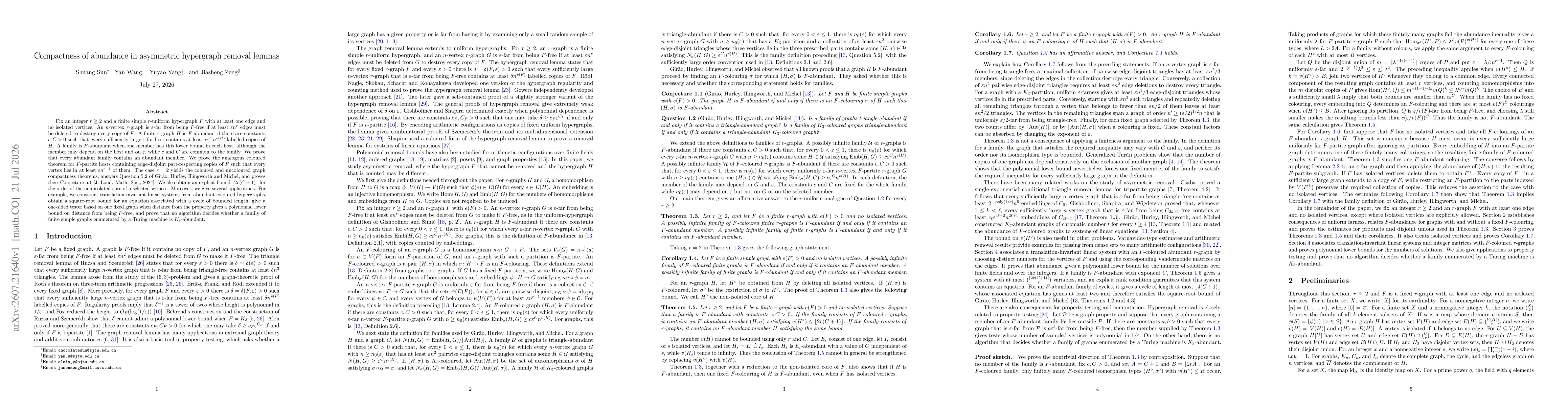 Thumbnail for Compactness of abundance in asymmetric hypergraph removal lemmas