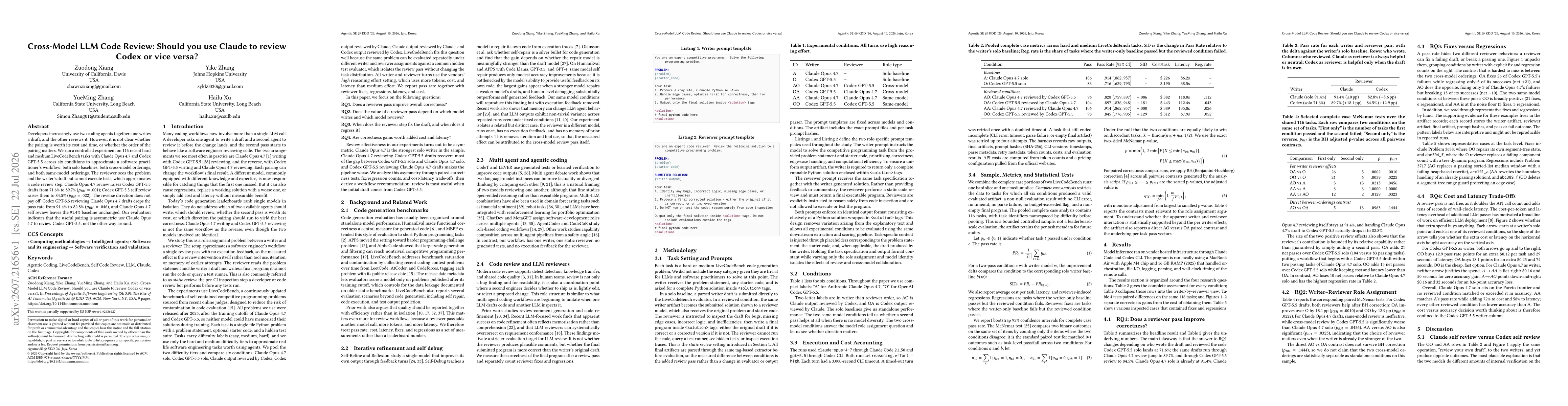Thumbnail for Cross-Model LLM Code Review: Should you use Claude to review Codex or vice versa?
