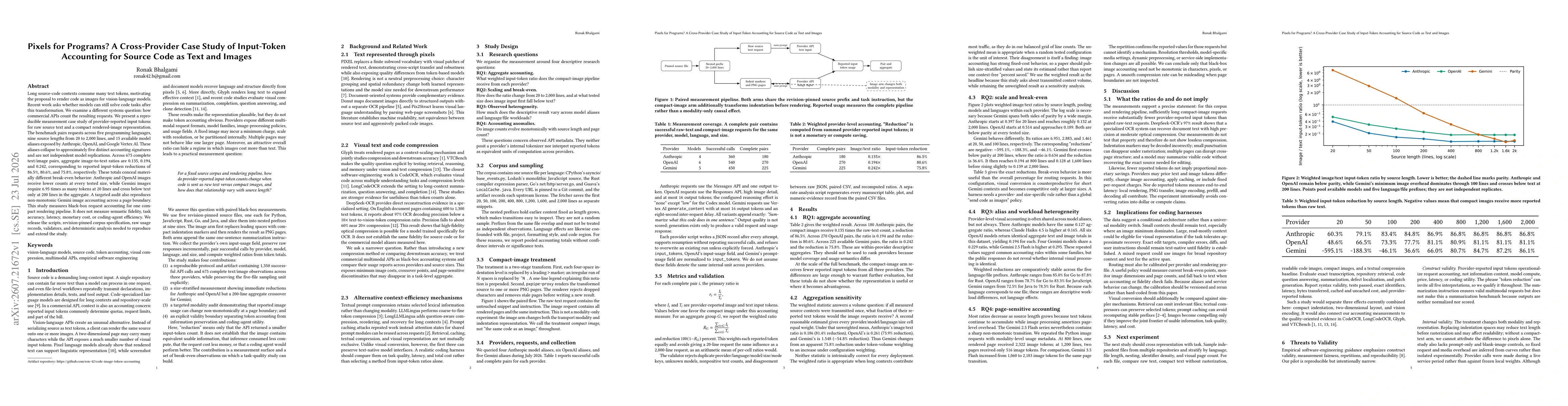 Thumbnail for Pixels for Programs? A Cross-Provider Case Study of Input-Token Accounting for Source Code as Text and Images