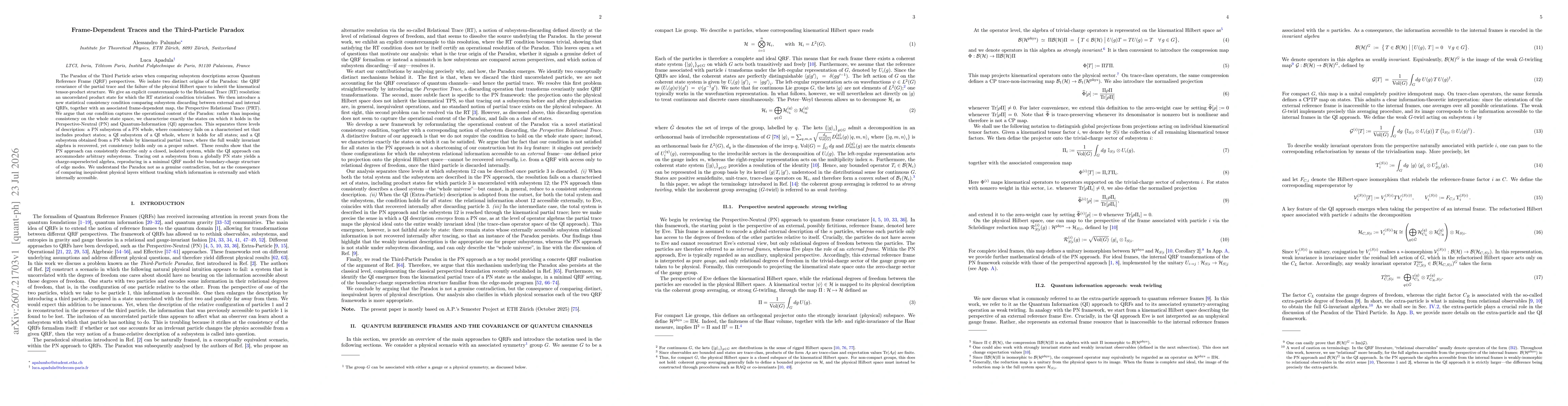 Thumbnail for Frame-Dependent Traces and the Third-Particle Paradox