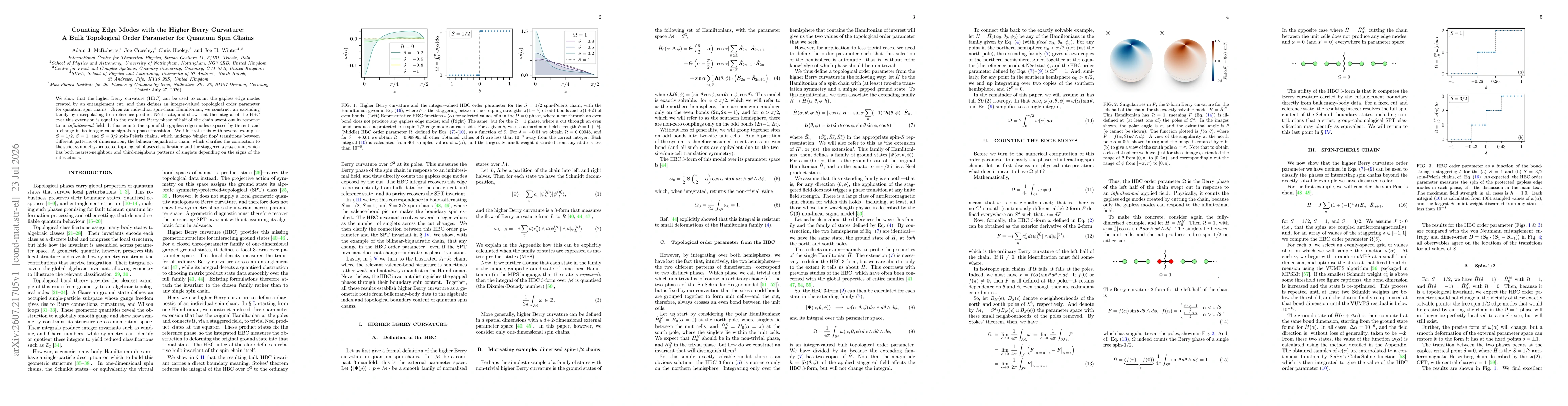 Thumbnail for Counting Edge Modes with the Higher Berry Curvature: A Bulk Topological Order Parameter for Quantum Spin Chains