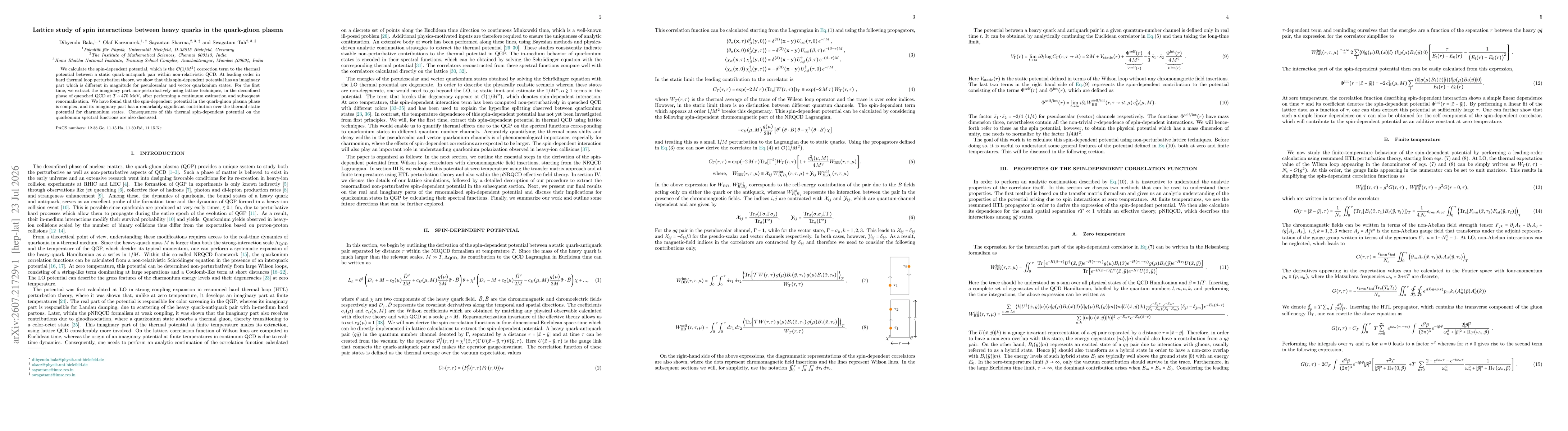 Thumbnail for Lattice study of spin interactions between heavy quarks in the quark-gluon plasma