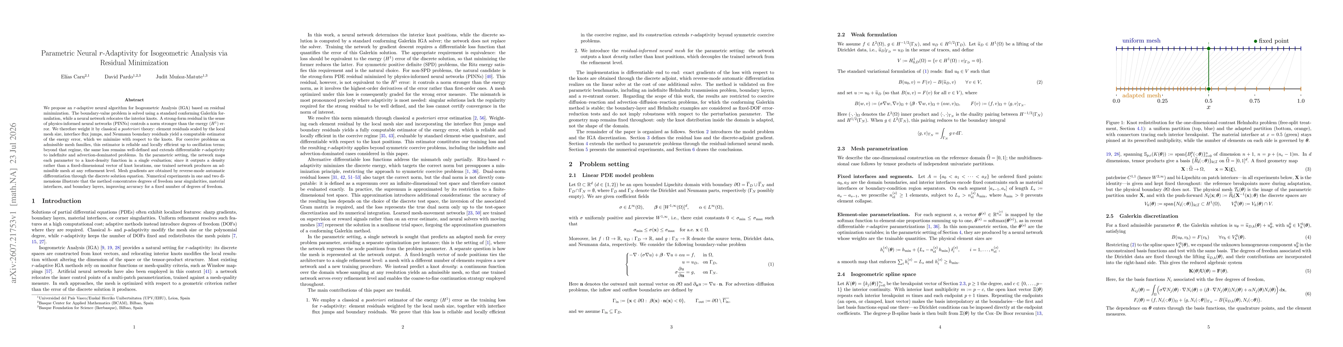 Thumbnail for Parametric Neural r-Adaptivity for Isogeometric Analysis via Residual Minimization