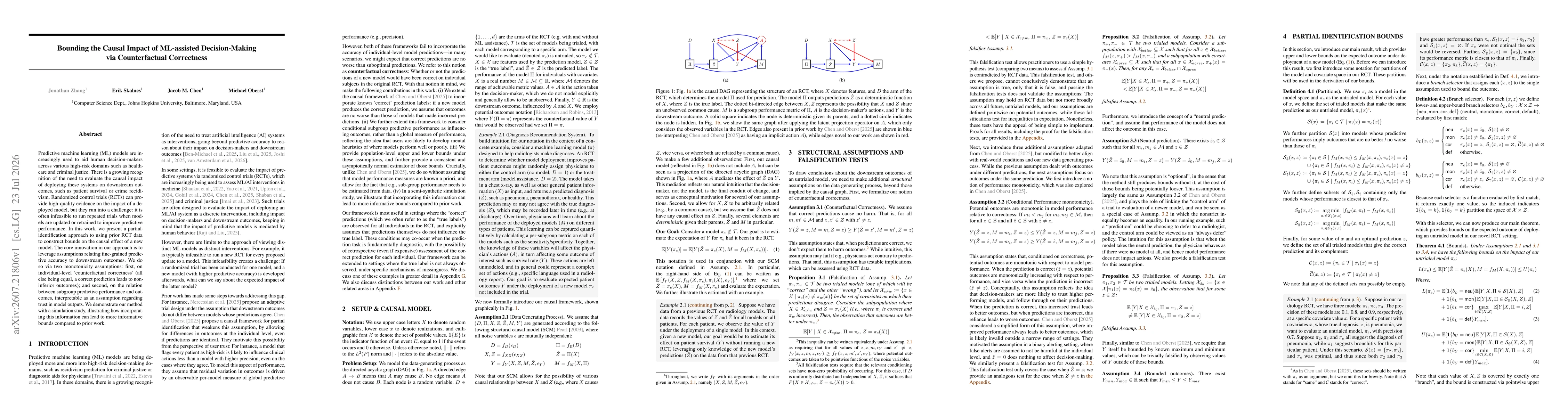 Thumbnail for Bounding the Causal Impact of ML-assisted Decision-Making via Counterfactual Correctness