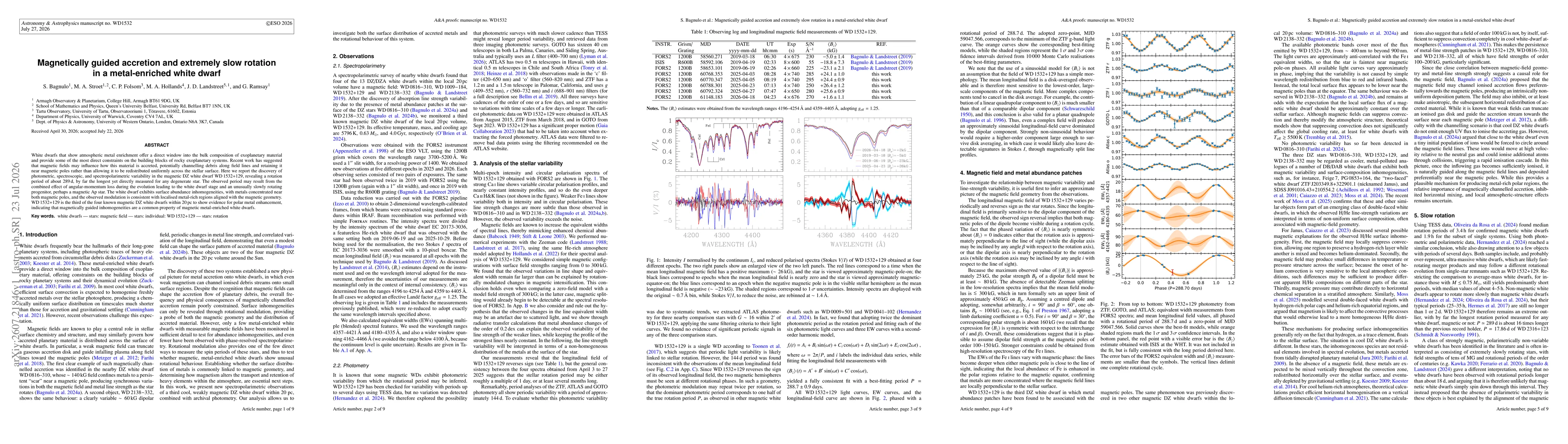 Thumbnail for Magnetically guided accretion and extremely slow rotation in a metal-enriched white dwarf