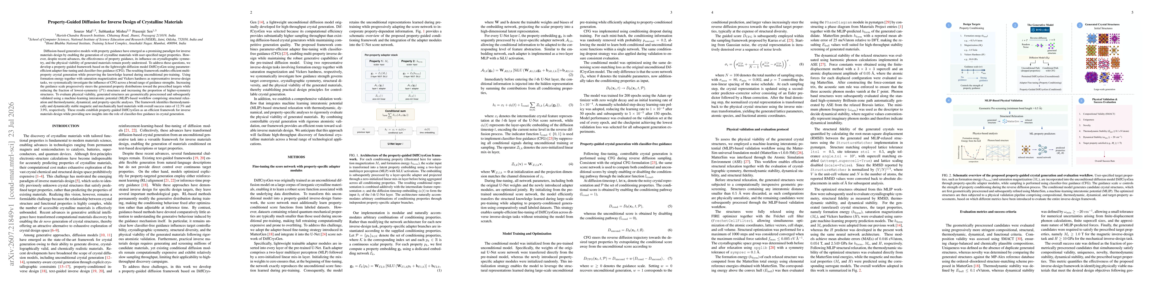 Thumbnail for Property-Guided Diffusion for Inverse Design of Crystalline Materials