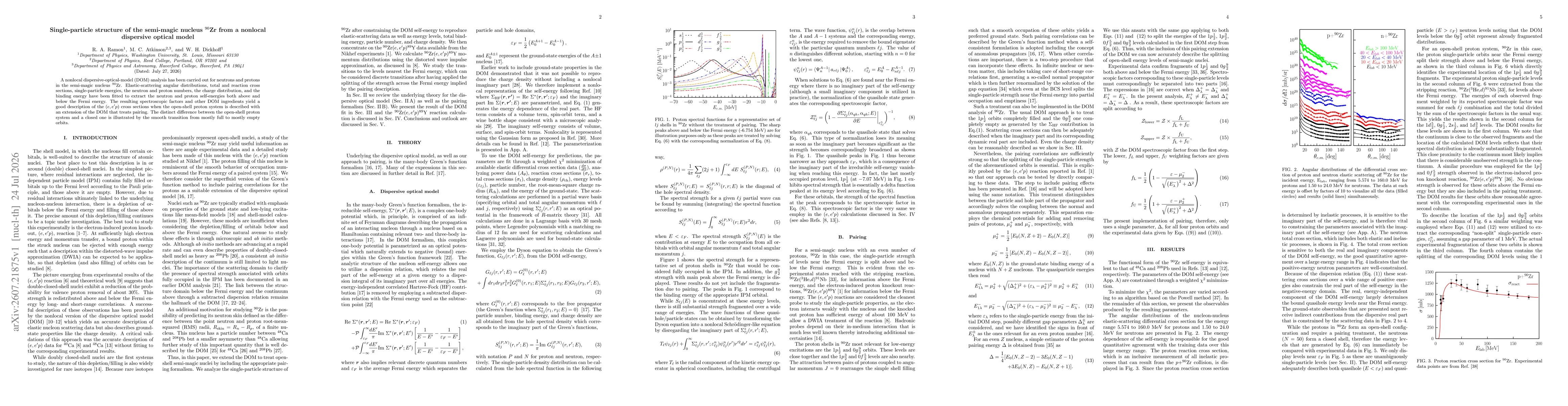 Thumbnail for Single-particle structure of the semi-magic nucleus ${}^{90}$Zr from a nonlocal dispersive optical model