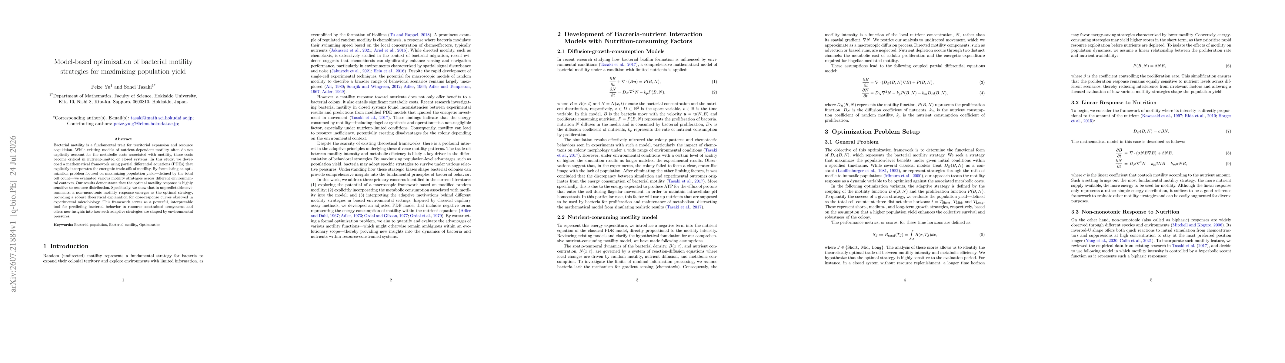 Thumbnail for Model-based optimization of bacterial motility strategies for maximizing population yield