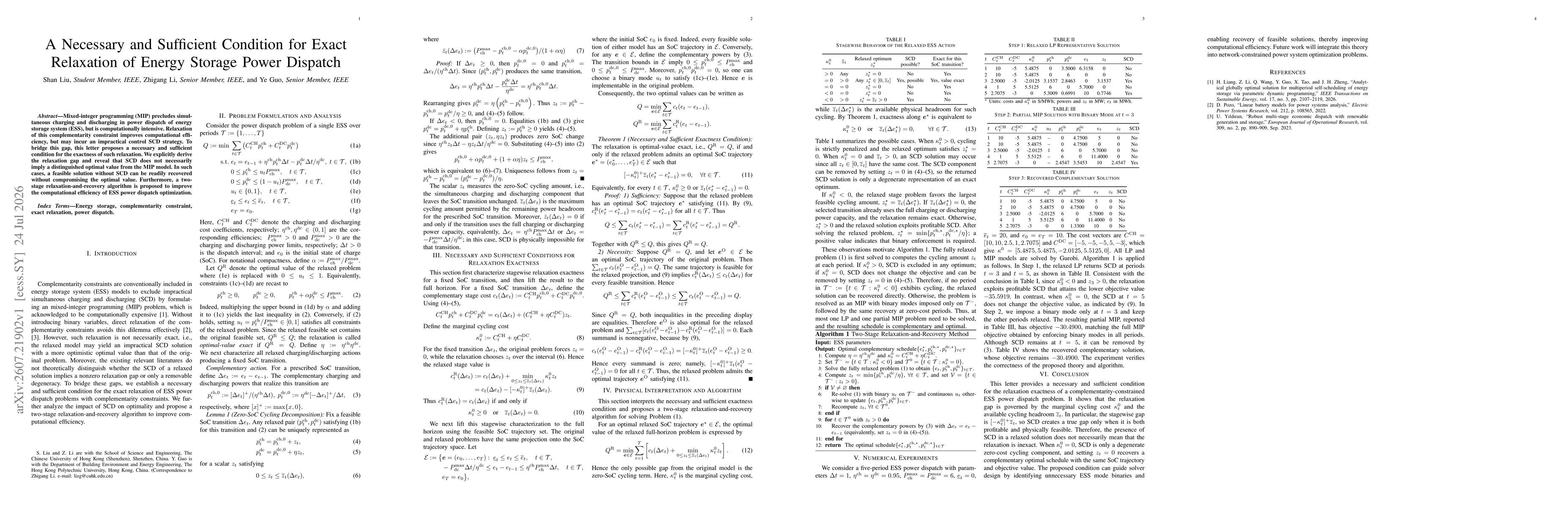 Thumbnail for A Necessary and Sufficient Condition for Exact Relaxation of Energy Storage Power Dispatch