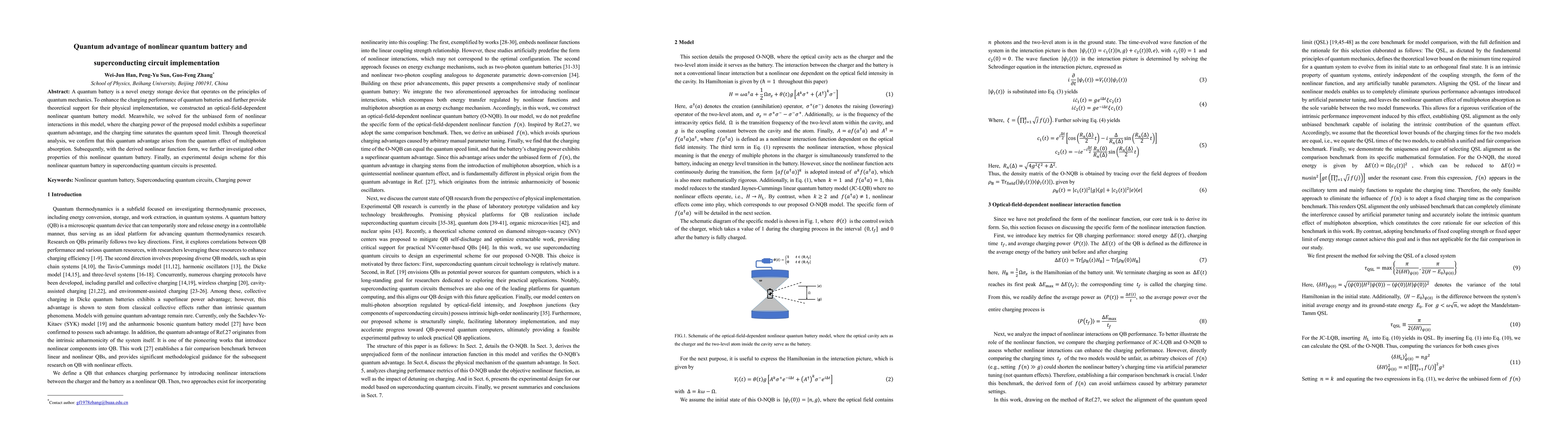 Thumbnail for Quantum advantage of nonlinear quantum battery and superconducting circuit implementation
