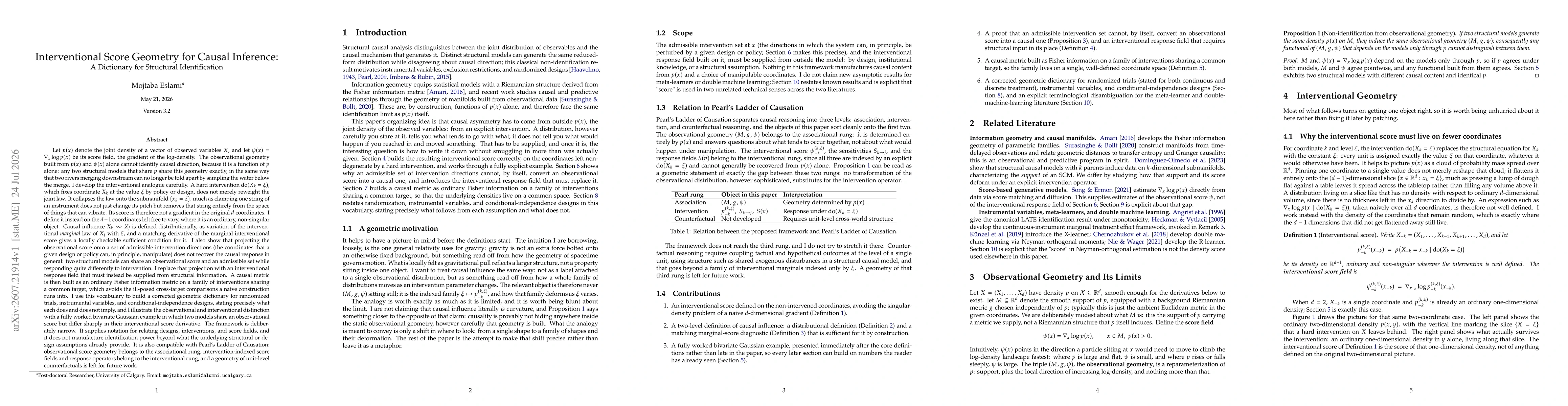 Thumbnail for Interventional Score Geometry for Causal Inference